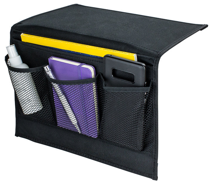 Bedside Storage Organiser - 4 Pocket - Black